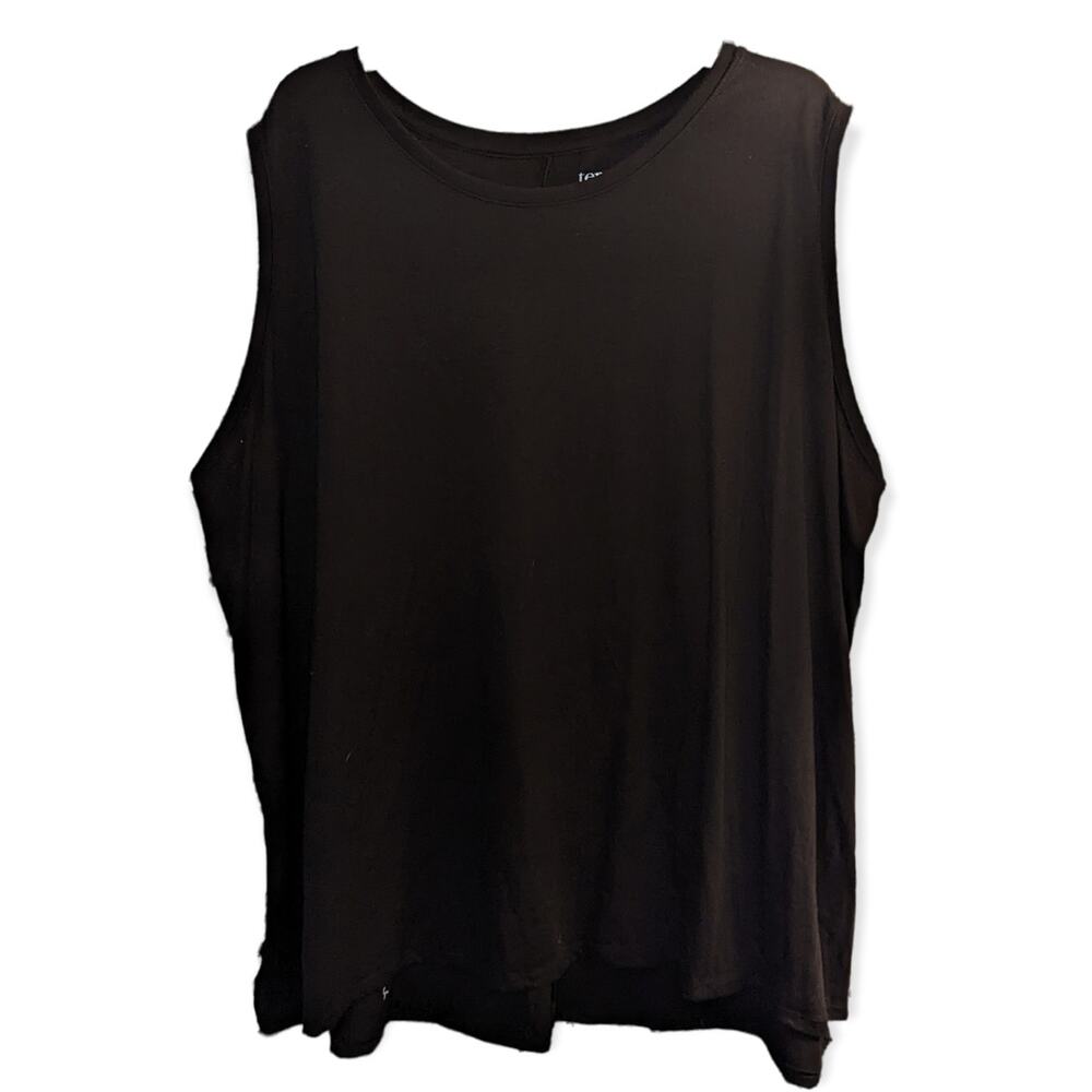Terra & Sky Womens Plus Black Sleeveless Everyday Tee Shirt Top 3X 24W/26W